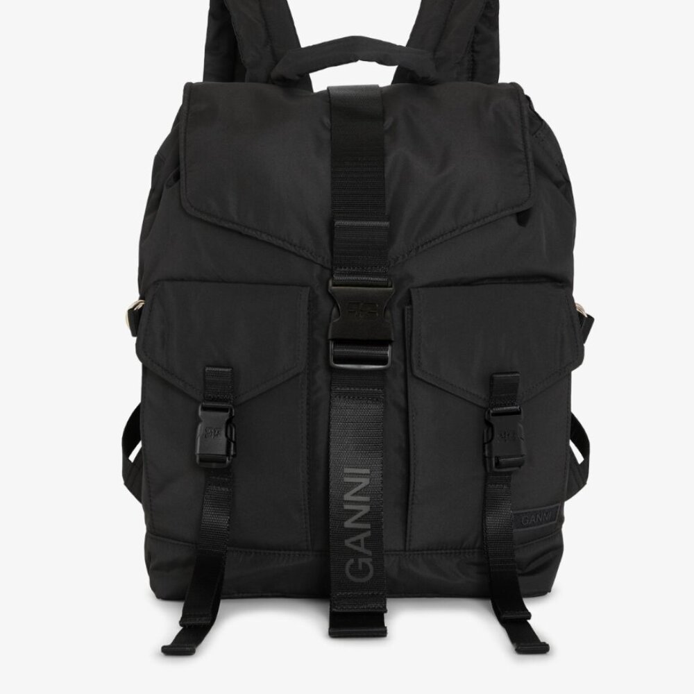 GANNI Black Tech Backpack
